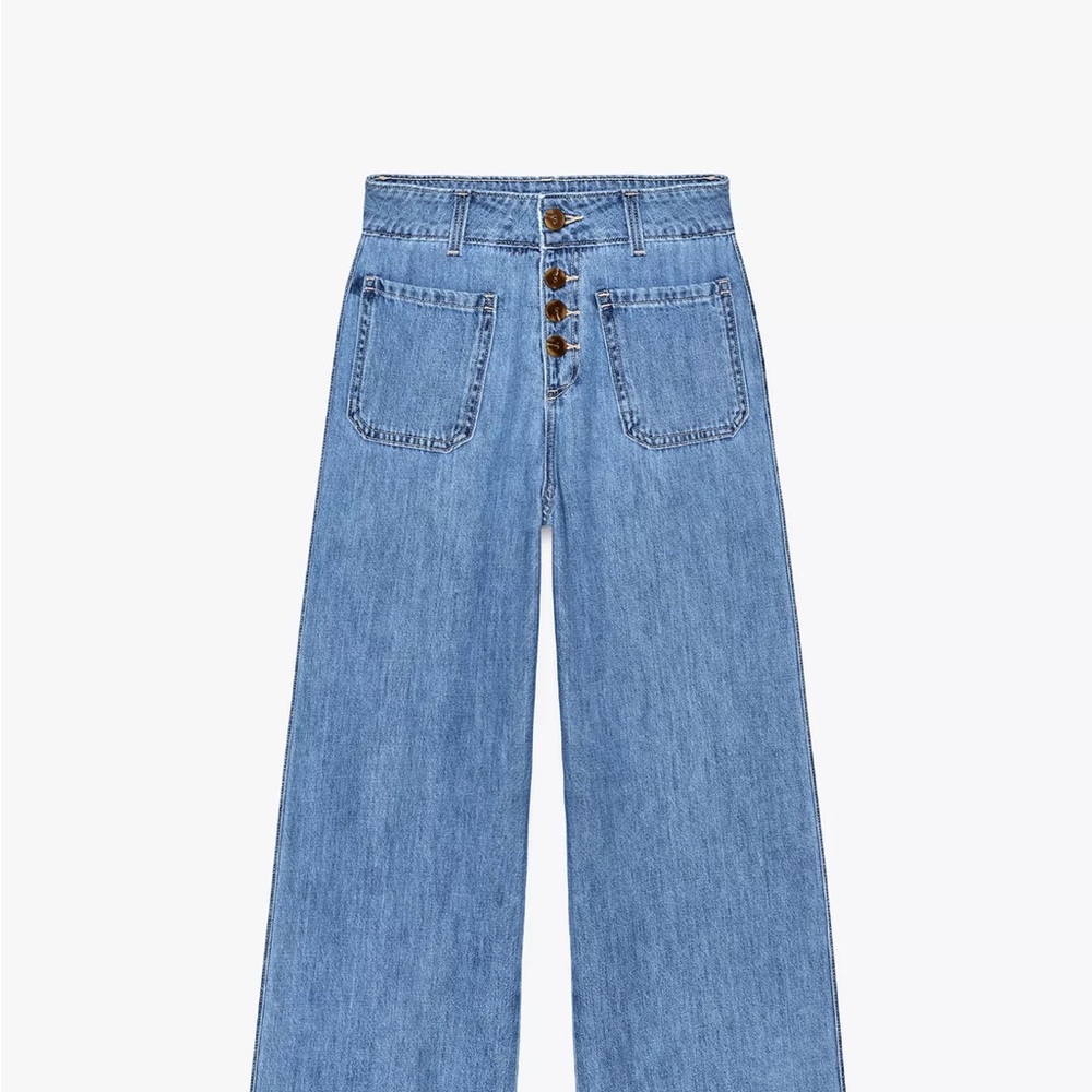 Zara wide leg ankle jeans